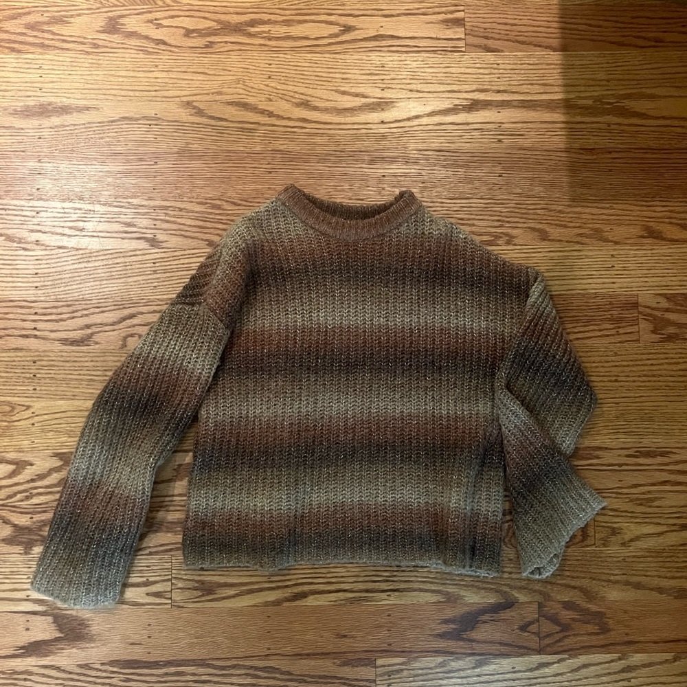 Cozy Brown Striped Sweater